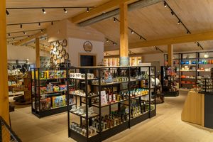 Interior view of the Heimatladen souvenir shop in Hohenschwangau